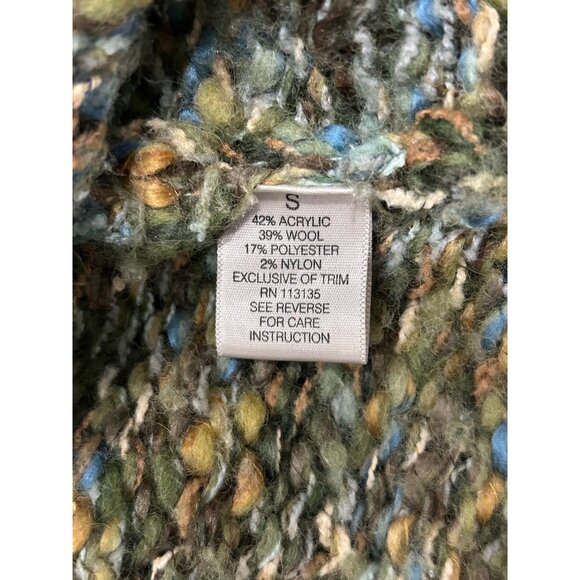 Leo and Nicole Multicolor Knit Cardigan Oversized Shawl Collar Sz Small - Picture 7 of 11